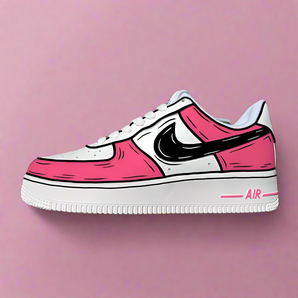 NIKE AIR FORCE PINK COMIC STYLE